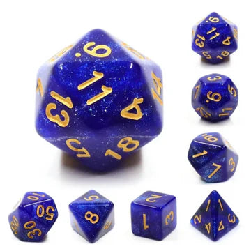 Black & Blue Galaxy Dice Set