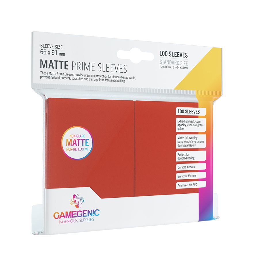 Gamegenic Matte Prime Red Sleeves 100ct