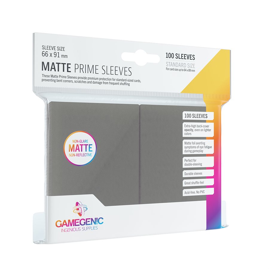 Gamegenic Matte Prime Dark Grey Sleeves 100ct