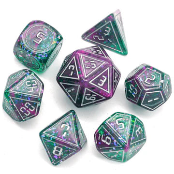 Cybernated Pick & Green Dice Set