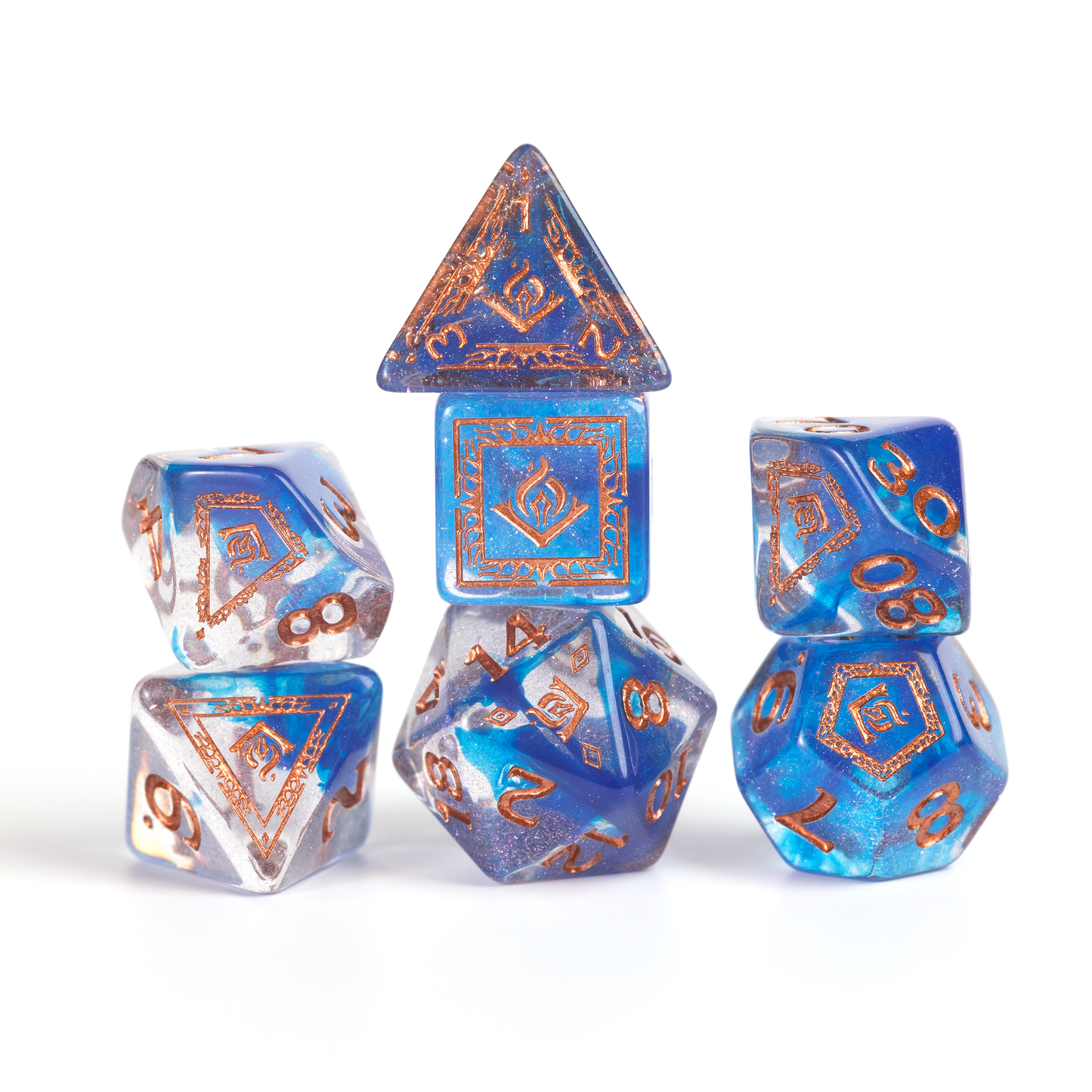 D&D Adventure Dice: Wizard - Blue 17pc Set