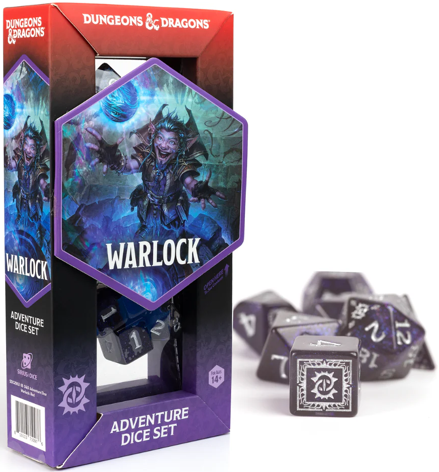 D&D Adventure Dice: Warlock - Purple 17pc Set