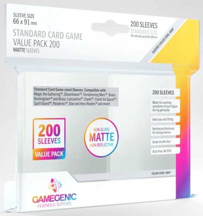 Gamegenic Matte Standard Card Game Value Pack 200ct