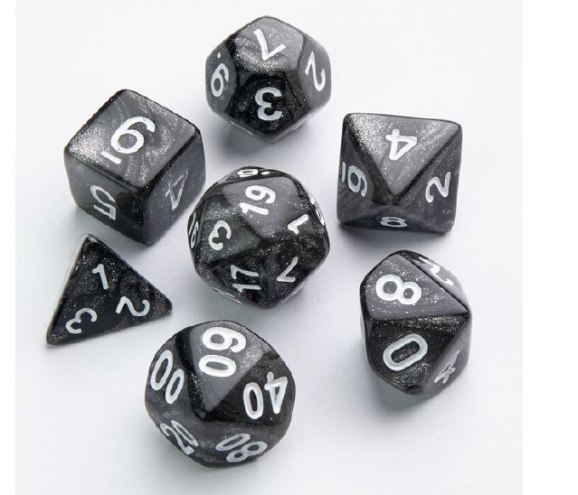 Galaxy Series Moon 7pc Dice Set