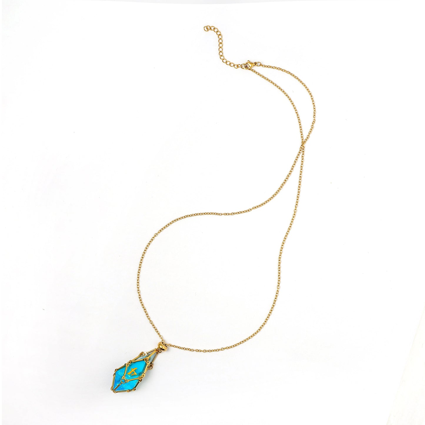 Mysticage Dice Chain Necklace with D4 w/Gold Chain