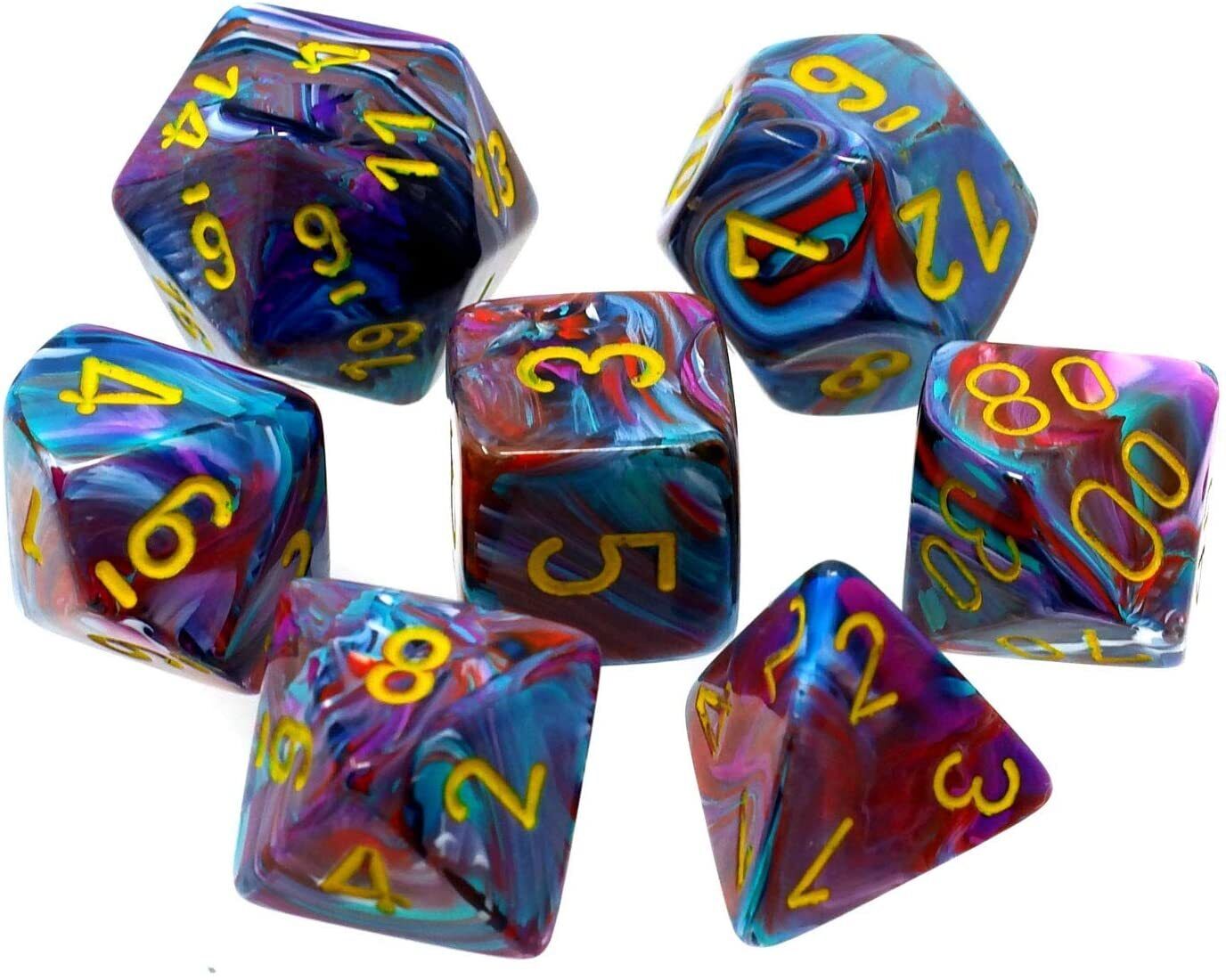 7-Piece Dice Set Festive Mosaic/Yellow